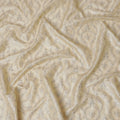 Luxurious beige Tussar Silk Fabric with Silver Zari Embroidery, 110cm Wide-D18967