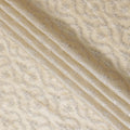 Luxurious beige Tussar Silk Fabric with Silver Zari Embroidery, 110cm Wide-D18967