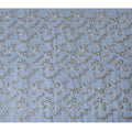 Classic Cornflower Blue Tussar Silk Fabric with Elegant Silver Floral Embroidery, 110 cm Width â€“ Refined Indian Textile-D18973