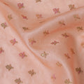Soft Blush Tussar Silk Fabric with Petite Multi-Colored Floral Embroidery, 110 cm Wide - Delicate Indian Textile Art-D18978 Regal Fabrics