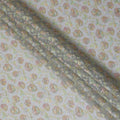 Enchanted Garden Silk Organza Fabric with Pastel Floral Embroidery, 110 cm Wide - Ethereal Indian Craft-D18979 - Regal Fabrics
