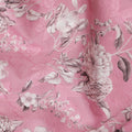 قماش الفوال القطني Uragiri باللون الوردي الساحر مع طباعة زهور أحادية اللون، بعرض 110 سم - أناقة هوائية من الهند-D18982