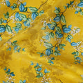 قماش فوال قطني من Sunny Marigold Uragiri مع طباعة زهور زرقاء، بعرض 110 سم - روعة النسيج الهندي-D18984
