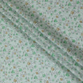 Refreshing Mint Green Cotton Voile Fabric with Autumn Leaf Print, 110 cm Wide - Breathable Textile from India-D18986 Regal Fabrics