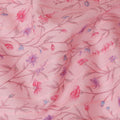 Soft Pink Cotton Voile Fabric with Delicate Blue and Red Floral Print, 110 cm Wide - Graceful Indian Textile-D18989 Regal Fabrics