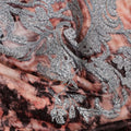 Enchanting Peach Sunset Silk-Blend Velvet Fabric with Metallic Paisley glitter-D18992(1.6Mtrs) Regal Fabrics