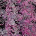Majestic Fuchsia Silk-Blend Velvet Fabric with Intricate Silver Paisley Motifs-D18993(1.2Mtrs) Regal Fabrics