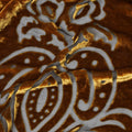 Golden Opulence Silk-Blend Velvet Fabric with White Paisley Jacquard-D18999(1.7Mtrs)
