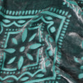 Mystical Teal Medallion Silk-Blend Velvet Fabric-D19002(2Mtrs)