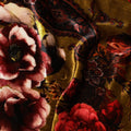 Autumnal Elegance Silk-Blend Velvet Fabric with Lush Floral Print-D19003(1.7Mtrs)