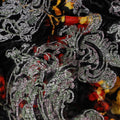 Baroque Twilight Silk-Blend Velvet Fabric with Metallic Flourish-D19004(2Mtrs)