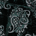 Enchanted Forest Silk-Blend Velvet Fabric with Silver Paisley Detail-D19006(2Mtrs)