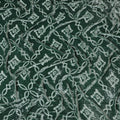 Emerald Green Ikat-Inspired Silk-Blend Velvet Fabric with Intricate Silver Patterns-D19009(1.9Mtrs) Regal Fabrics