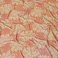 Peach Whisper Floral Silk Blended Velvet â€“ Final Edition Fabric-D19029(0.9Mtrs) Regal Fabrics