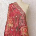 Crimson Glory Brocade Premium Dupatta – Embellished Elegance for Regal Drapes, 225X80 CMS-D19056
