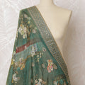 وشاح Emerald Mystique Brocade Premium - أناقة الزهور الساحرة، عرض 225 × 80 سم -D19059