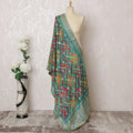 Teal and Multicolor Geometric Synthetic Brocade Premium Dupatta 225x80 cm-D19067