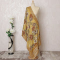 Golden Yellow Floral Synthetic Brocade Premium Dupatta 225x80 cm-D19069 Regal Fabrics