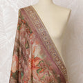 Dusty Rose Floral Sequined Synthetic Brocade Premium Dupatta 225x80 cm-D19084