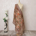 Autumn Blossom Brocade Dupatta with Gold Detailing - 225x80 cm, Made in India-D19100 Regal Fabrics