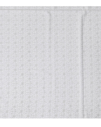 Luxurious White Cotton Shirting Fabric with Elegant Floral Pattern, Satin Finish, 150 cm Wide-D19188