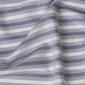 Classic Grey and White Striped Cotton Shirting Fabric, Satin Finish, 150 cm Wide-D19191