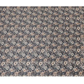 Sophisticated Charcoal Cotton Satin Fabric with Neutral Floral Print, 110 cm Wide-D19196