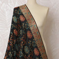 Elegant Black with Floral Motifs Synthetic Brocade Dupatta - Traditional Indian Design, 85x245 cm-D19284 Regal Fabrics