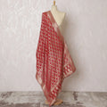 Luxurious Red Synthetic Brocade Dupatta with Golden Geometric Patterns and Lustrous Border, 85x230 cm-D19316 Regal Fabrics