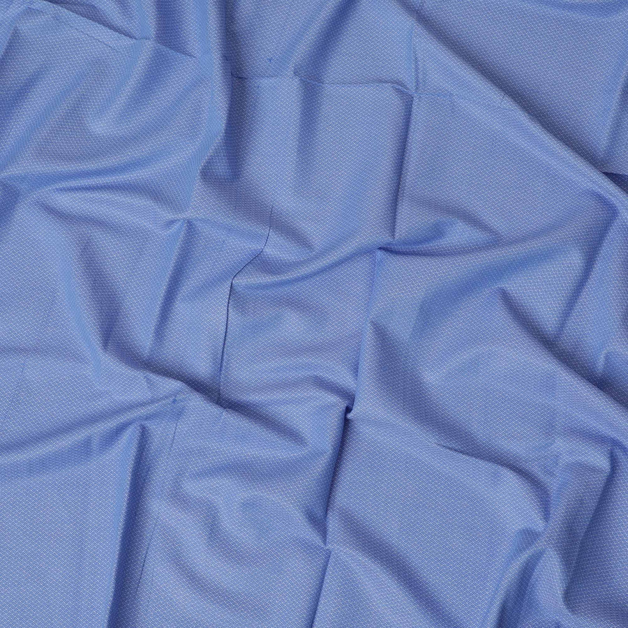 Premium Blended Cotton Shirting Fabric in Sky Blue, Breathable Weave, 140 cm Width, Last Piece-D19326(1.5Mtrs Piece)