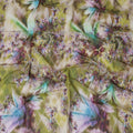 Unique Cotton Voile Printed Fabric with Abstract Floral Design, Last Piece, 140 cm Width, Last Piece-D19328(3.4Mtrs Piece) Regal Fabrics