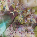Unique Cotton Voile Printed Fabric with Abstract Floral Design, Last Piece, 140 cm Width, Last Piece-D19328(3.4Mtrs Piece) Regal Fabrics
