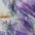 Abstract Lavender Cotton Voile Printed Fabric, Last Piece, 140 cm Width-D19330(2Mtrs Piece)