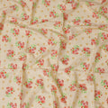 قماش قطن بيج ساحر مع ورود حمراء ومنقط، القطعة الأخيرة، عرض 110 سم-D19331(قطعة 2.5 متر)