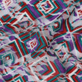 Geometric Lace Printed Fabric - Multicolor Abstract Design, 110cm Wide, Last Piece-D19336(4.15Mtrs Piece) Regal Fabrics