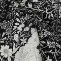 Monochrome Silk Crepe Fabric - Elegant Black and White Floral Print, 110cm Wide, Last Piece-D19342(1.55Mtrs Piece) Regal Fabrics