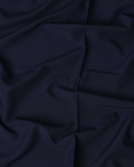 Classic Navy Blue Suiting Fabric - Premium Quality, 140cm Wide, Last Piece-D19345(1.1Mtrs Piece)