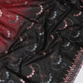 Exquisite Black and Red Cotton Voile Embroidery Fabric, 140 cm Width - Unique Last Piece-D19352(1.4Mtrs Piece)