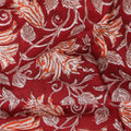 قماش قطني أحمر فاخر مع طباعة فضية مزخرفة، عرض 110 سم - آخر قطعة حصرية-D19353(قطعة 1.9 متر)
