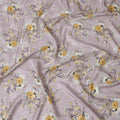Elegant Lavender Silk Crepe Fabric with Floral Print, 110 cm Width -Last Piece-D19356(1.7Mtrs Piece) Regal Fabrics