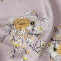 Elegant Lavender Silk Crepe Fabric with Floral Print, 110 cm Width -Last Piece-D19356(1.7Mtrs Piece) Regal Fabrics