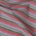 Vibrant Red and Grey Blended Cotton Shirting Fabric, Striped Design, 140 cm Width - Exclusive Last Piece-D19361(2Mtrs Piece)