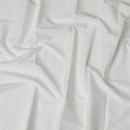 Delicate White Blended Cotton Shirting Fabric with Subtle Floral Emboss, 140 cm Width - Exclusive Last Piece-D19363(1.8Mtrs Piece)