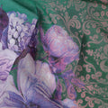 Vibrant Green Cotton Voile Fabric with Large Floral and Paisley Print, 140 cm Width - Exclusive Last Piece-D19367(1.8Mtrs Piece)