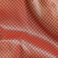 Luxurious Red Synthetic Brocade Fabric with Silver Motif, 110 cm Width - Exclusive Last Piece-D19368(2Mtrs Piece)