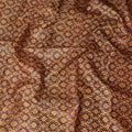 Regal Golden and Burgundy Synthetic Brocade Fabric, 140 cm Width - Exclusive Last Piece-D19370(2Mtrs Piece)