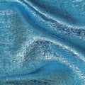 قماش بروكار صناعي فاخر - أزرق محيطي لامع، عرض 140 سم، القطعة الأخيرة-D19374(قطعة 2 متر)