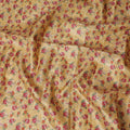 Charming Floral Brocade Fabric - Sunny Yellow with Red Roses, 140 cm Width, Last Piece-D19375(2Mtrs Piece)