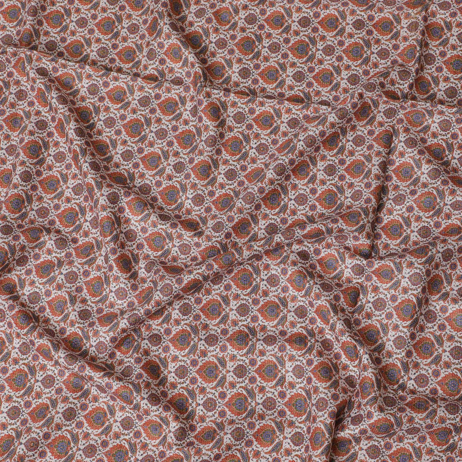 Exquisite Geometric Brocade Fabric - Multicolor Mandala Design, 140 cm Width, Last Piece-D19376(2Mtrs Piece)