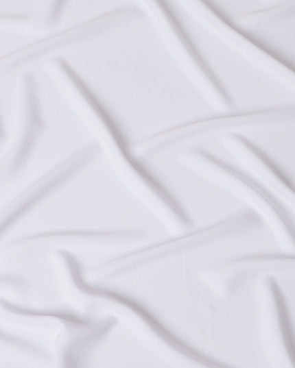 Elegant White Synthetic Stretchable Crepe Fabric â€“ 140 cm Width-D19389